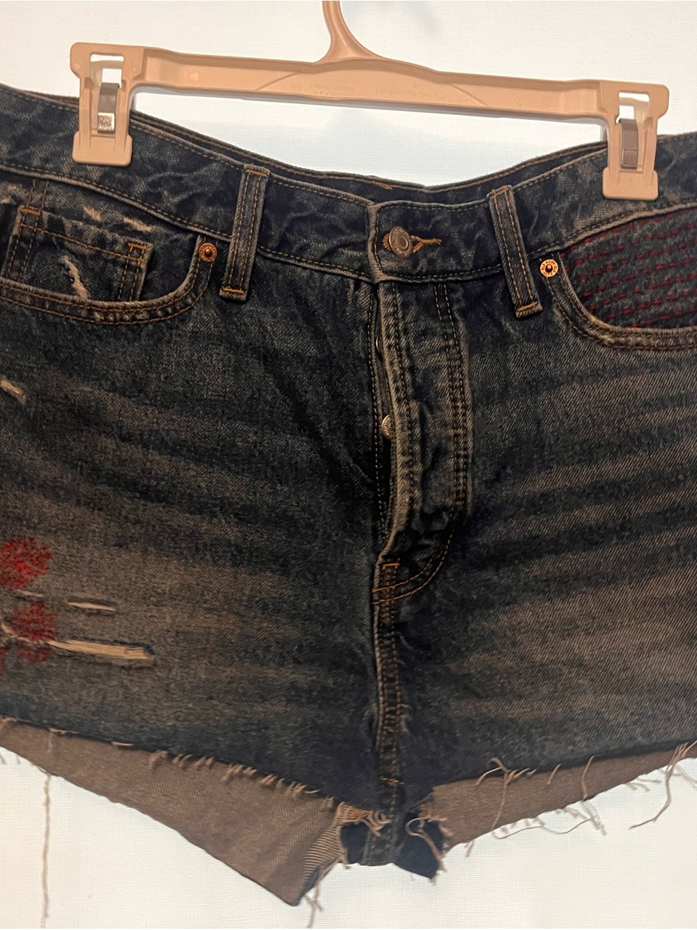 Old Navy Distressed Dark Blue Jean Cutoff Shorts